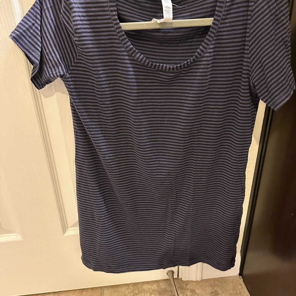 lululemon athletica Navy Striped Tee